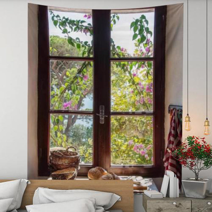 11design retro garden window tapestry