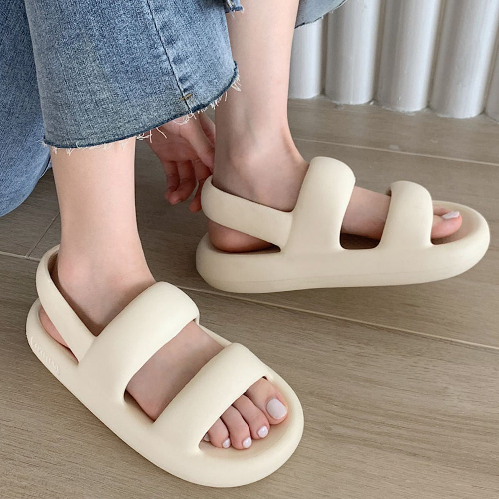 4color simple strap rubber room shoes