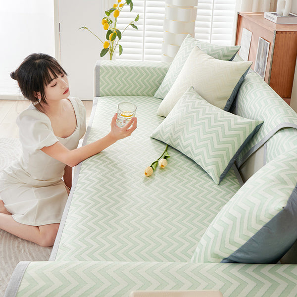 3color wavy line cool sofa cover