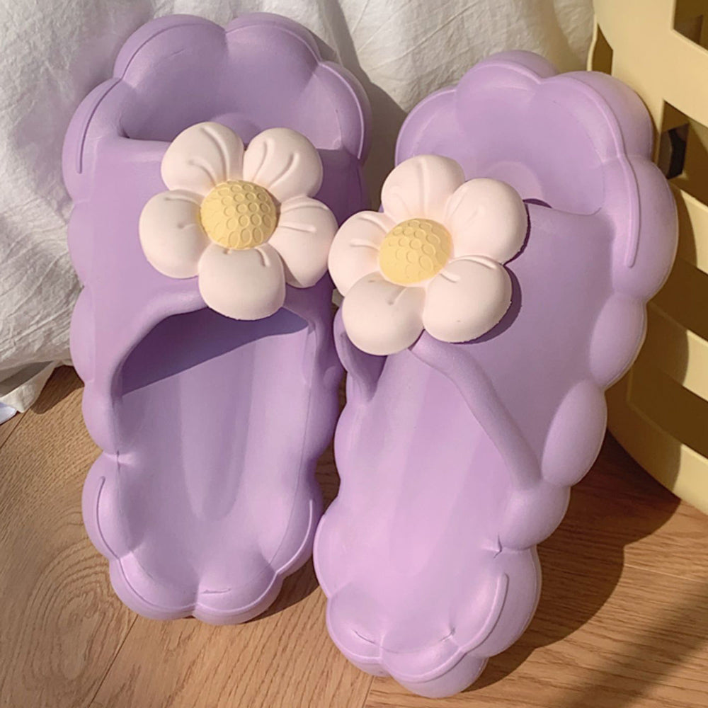 3color flower strap rubber room shoes