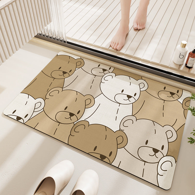 3design teddy bear bath mat