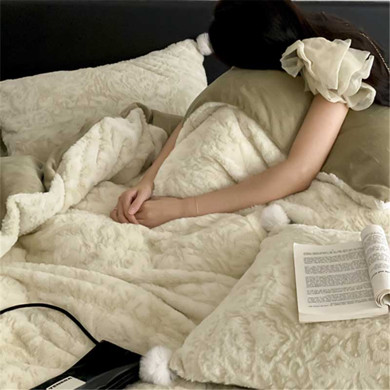 3color elegant embossing bedlinen set