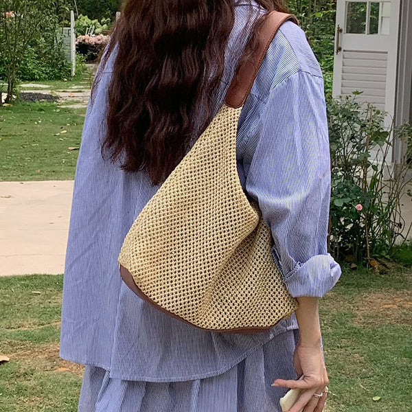 4color inner pouch straw bag