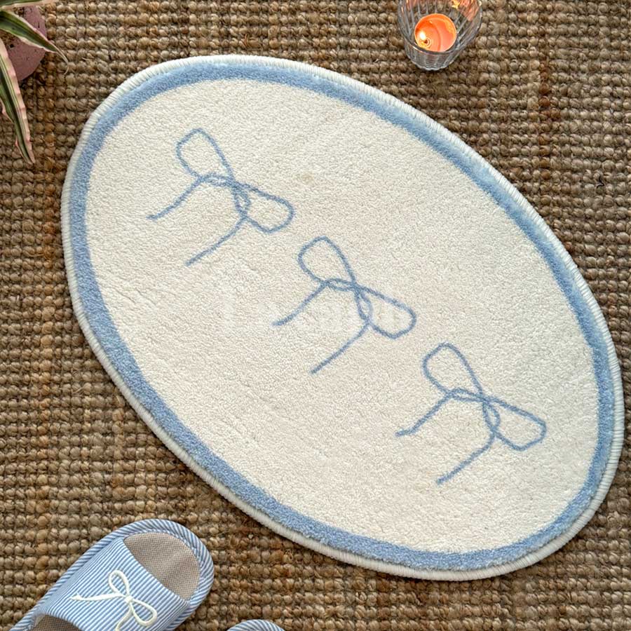 sky blue ribbon rug (2designs)