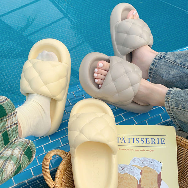 4color quilting rubber room shoes