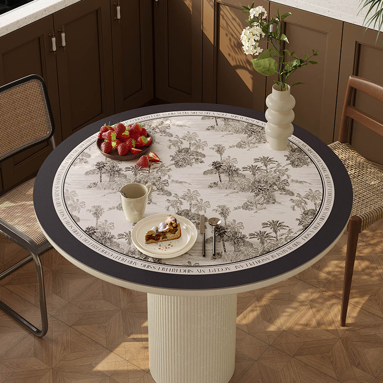 black glorious tree round table mat