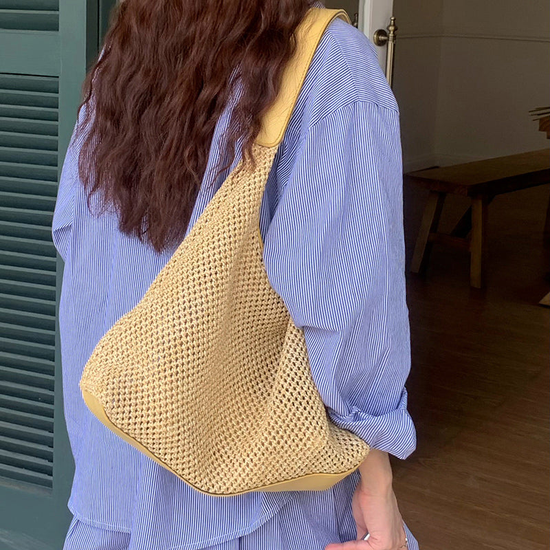 4color inner pouch straw bag