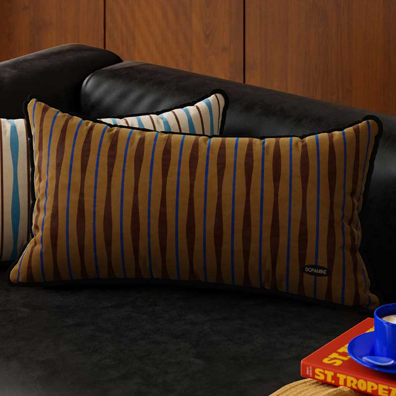 4color retro stripe long cushion