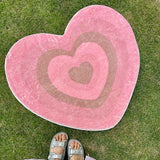 2color pop heart floor mat