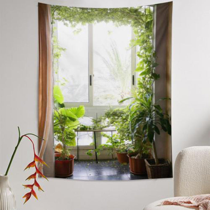 11design retro garden window tapestry