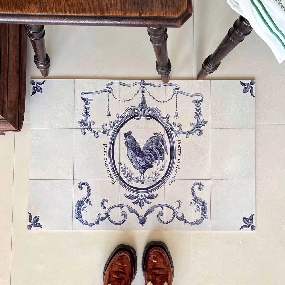 vintage rooster kitchen mat