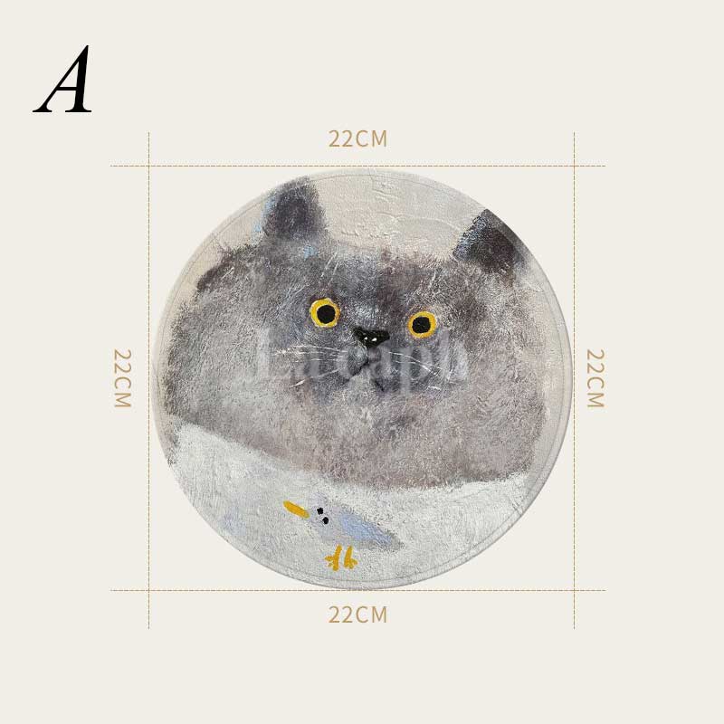 round cat mouse pad (2designs)