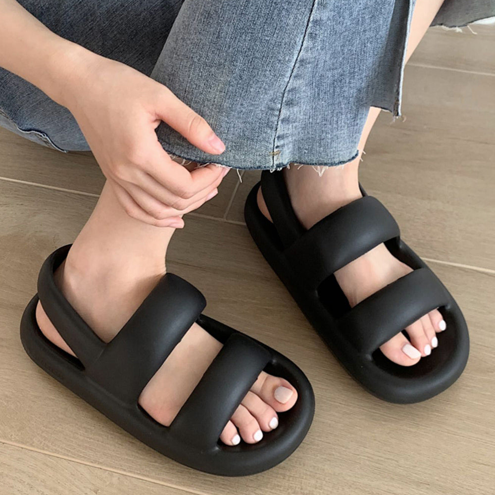 4color simple strap rubber room shoes