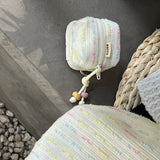 2color yarn knit Airpods case bag