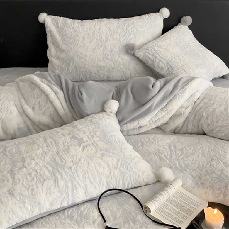 3color elegant embossing bedlinen set