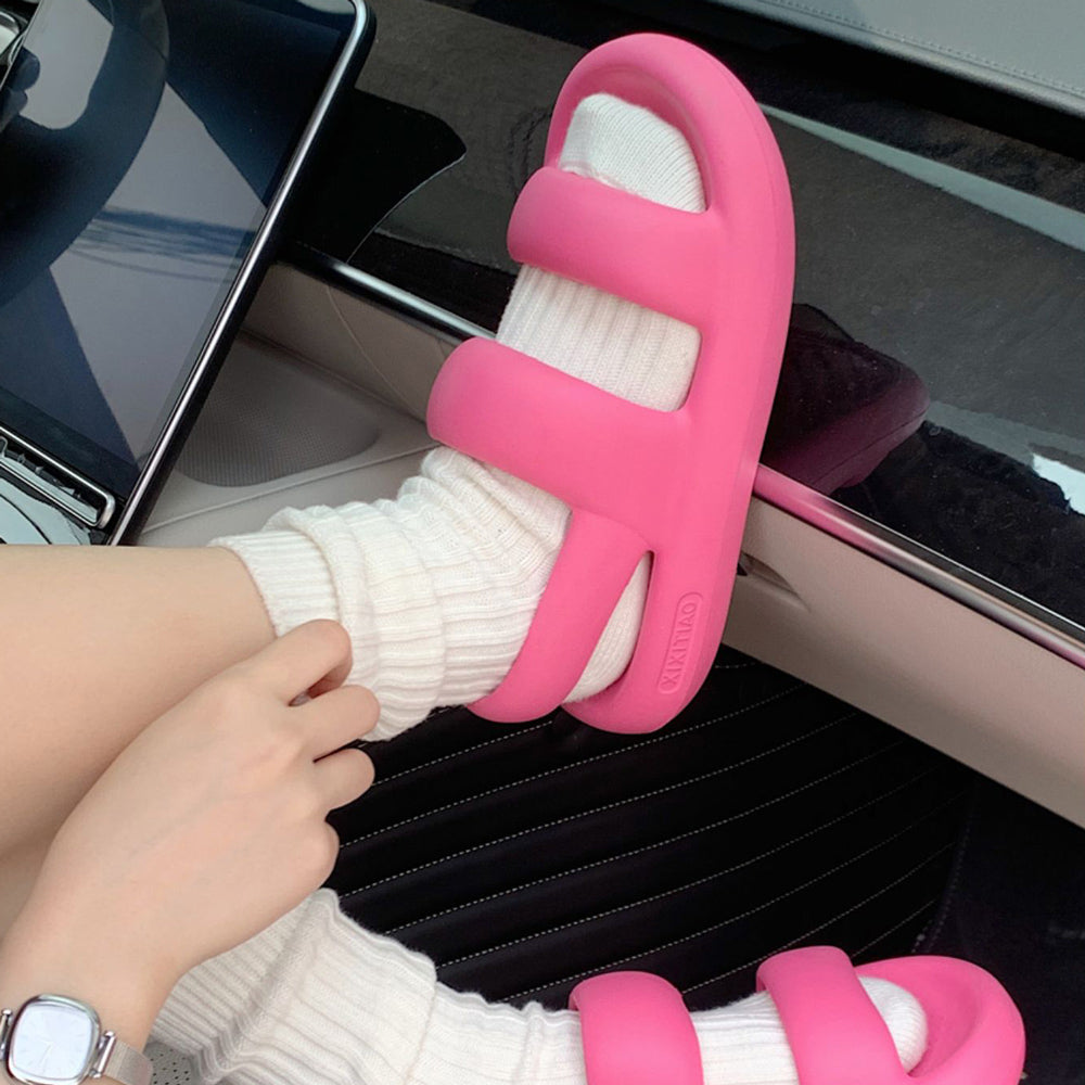 4color simple strap rubber room shoes