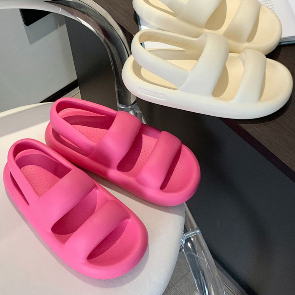 4color simple strap rubber room shoes