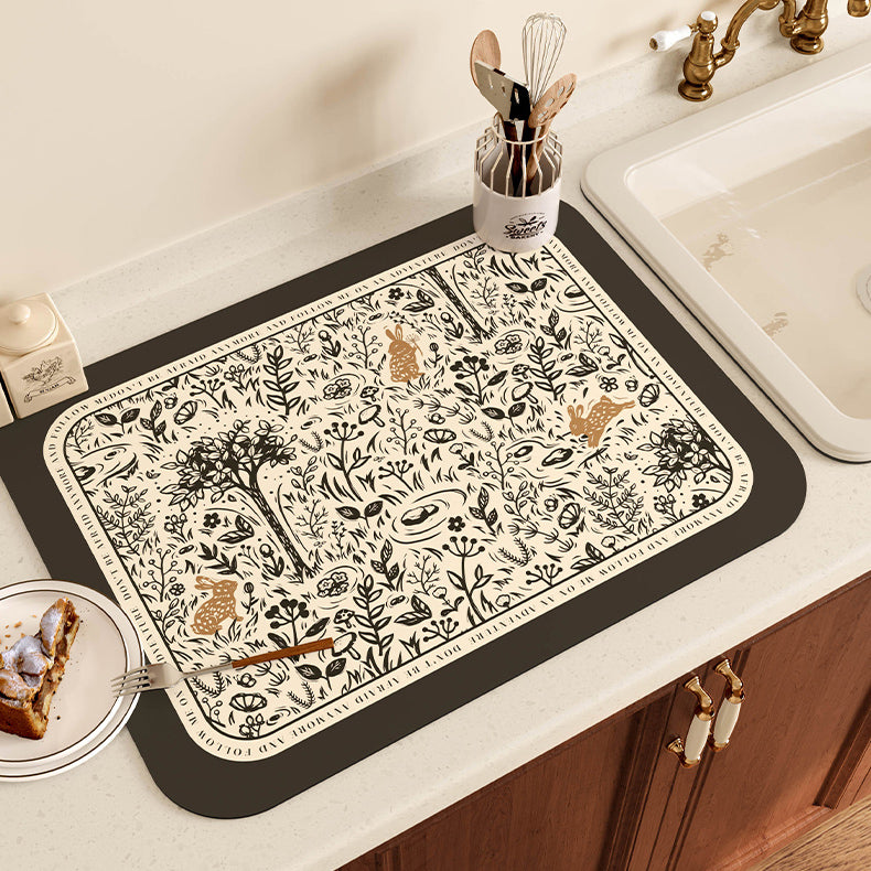 lost forest black sink mat