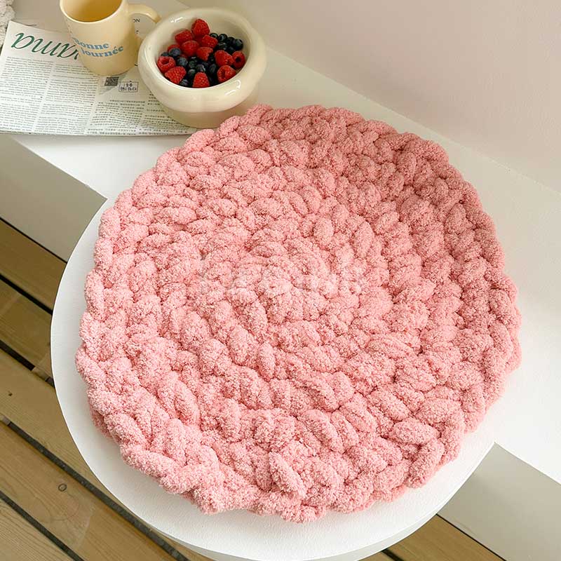 braided texture round mat (6colors)