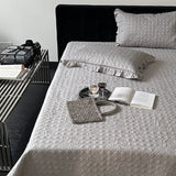 2color rose stitch quilt & pillow sheets set