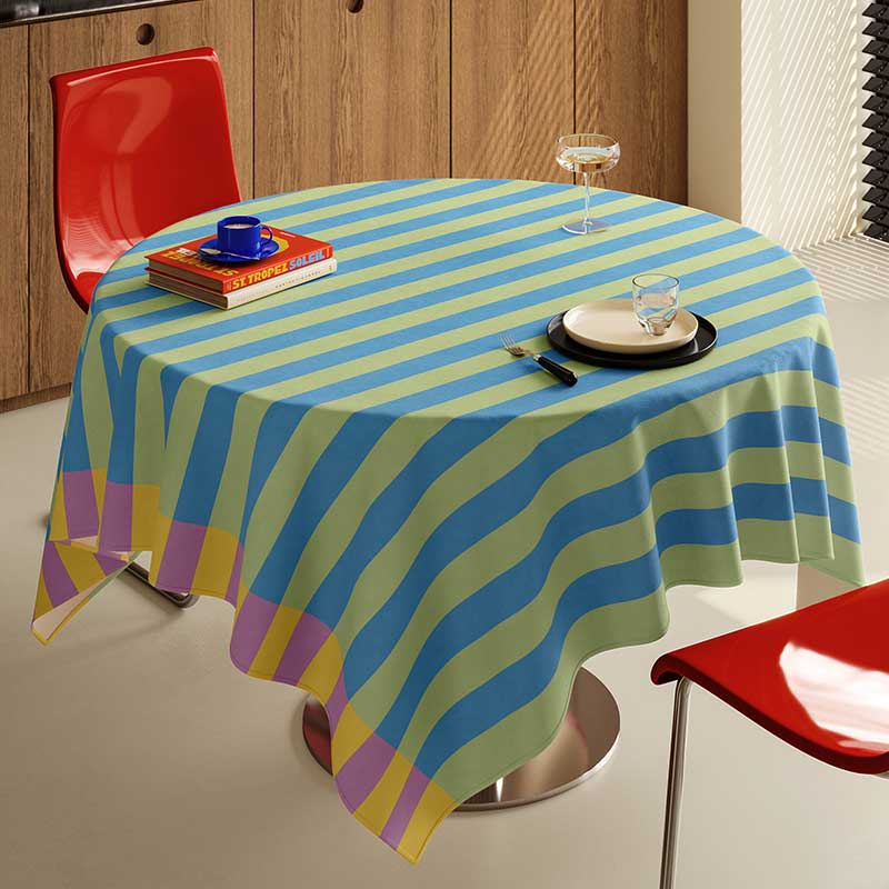 4color pop stripe table cloth