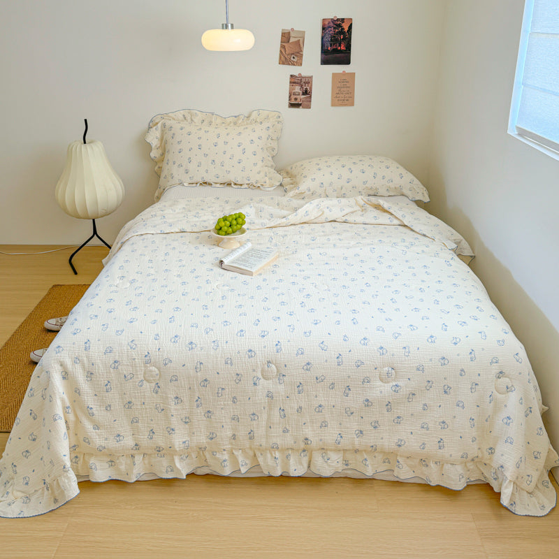 5design natural print quilt & pillow sheets set