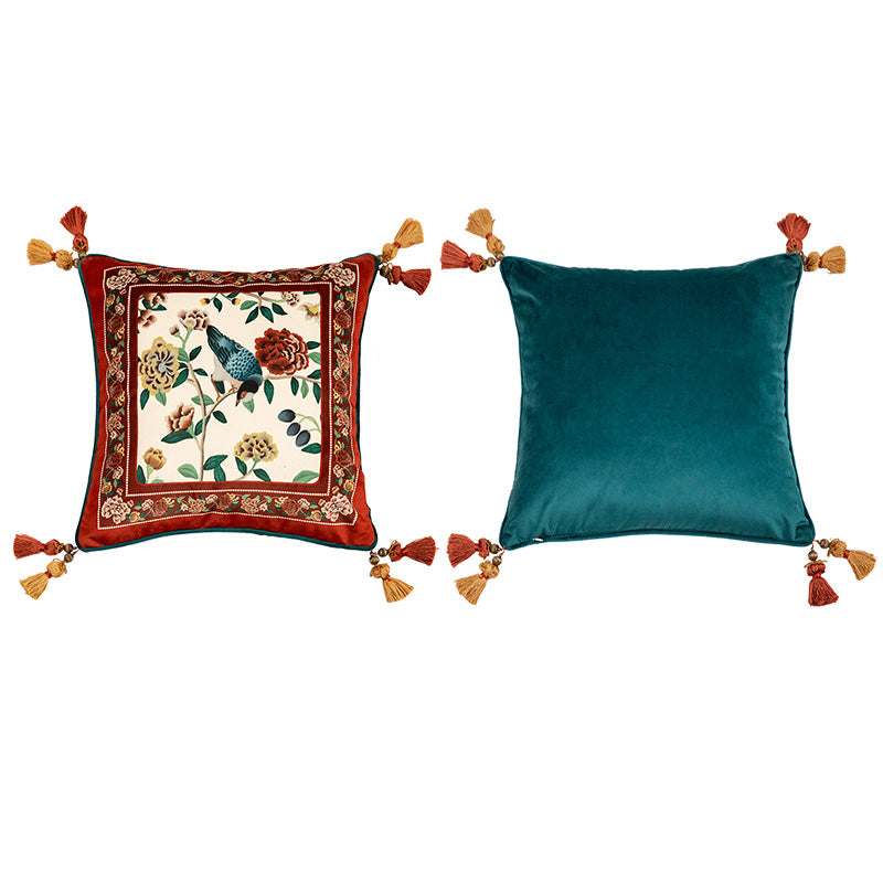 5design burgundy elegance flower cushion