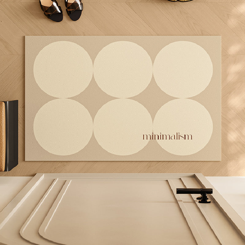 brown circle minimalism door mat