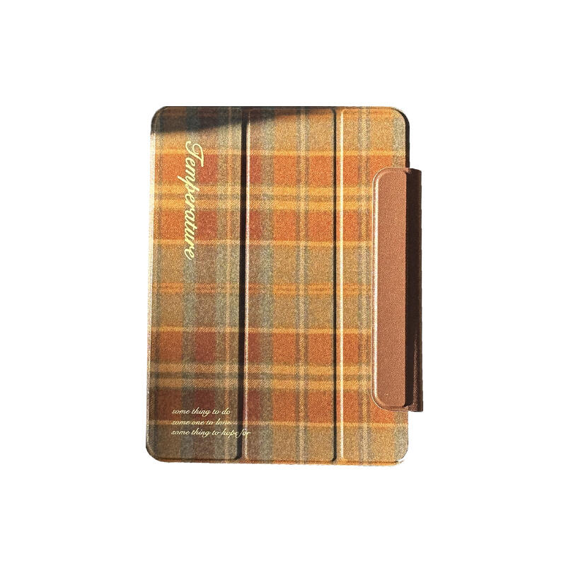 brown check iPad case