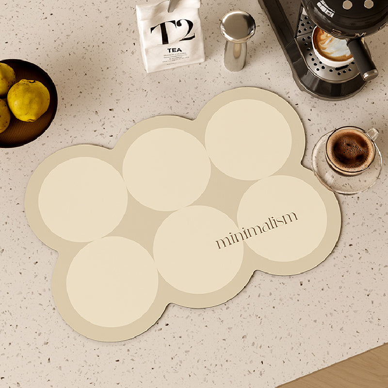 brown circle minimalism sink mat