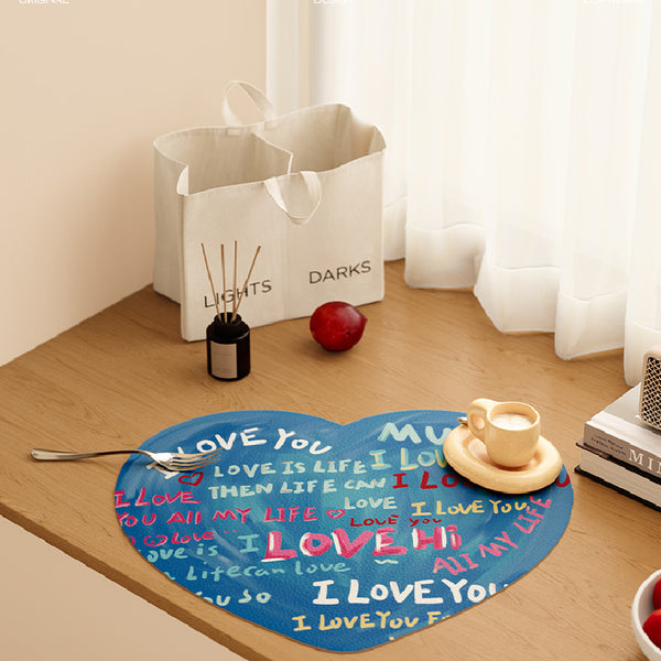 i love you colorful paint place mat – La caph