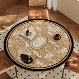 brown elegance logo round table mat