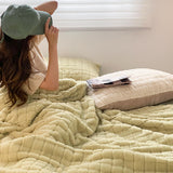 4color fake rabbitfur waffle blanket