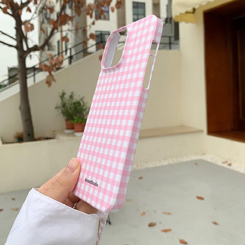 pink check iPhone case