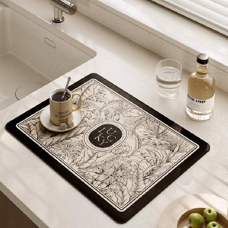lucky logo luxury square sink mat