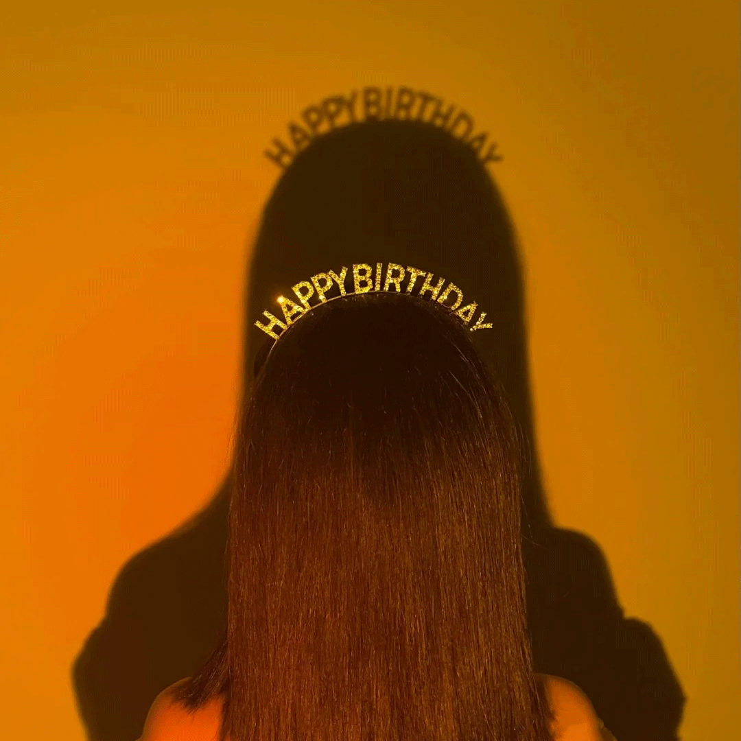 【即納】happy birthday crystal headband