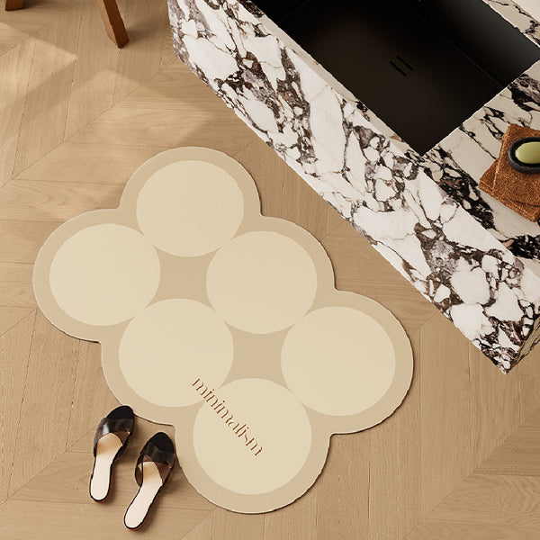 brown circle minimalism bath mat