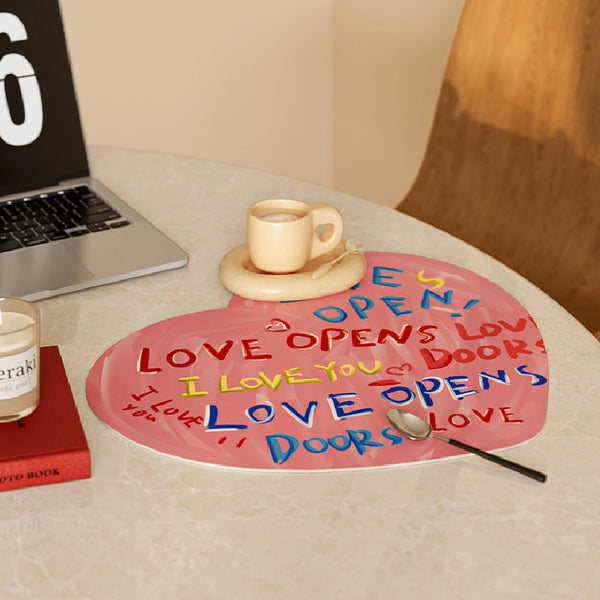 i love you colorful paint place mat