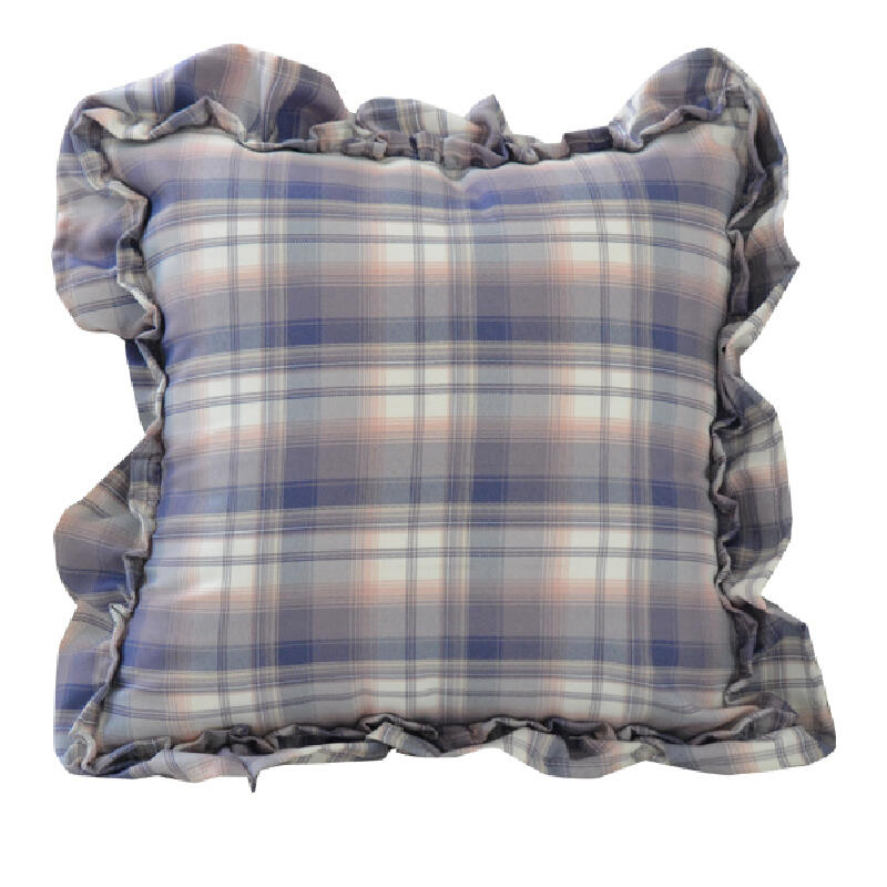 6color frill check square cushion