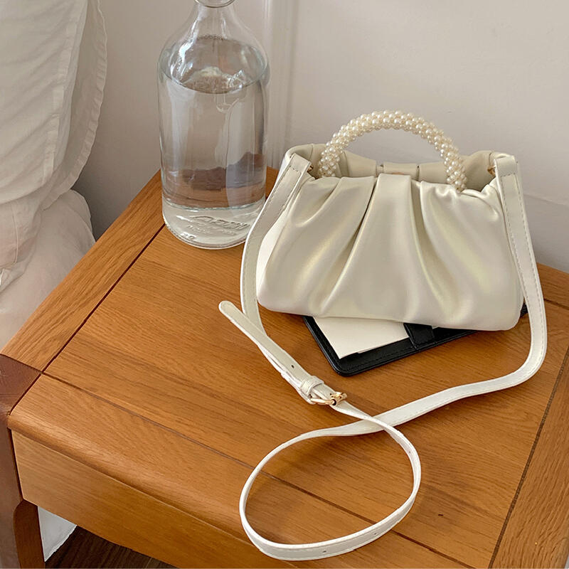 2way leather perl hand bag