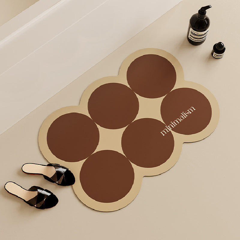 brown circle minimalism bath mat