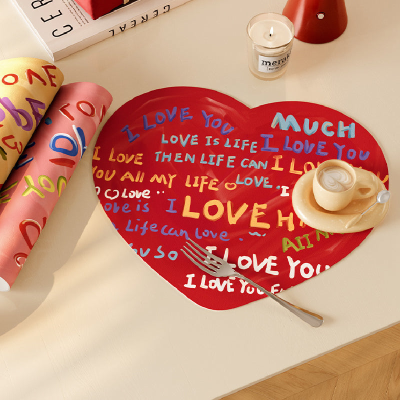 i love you colorful paint place mat