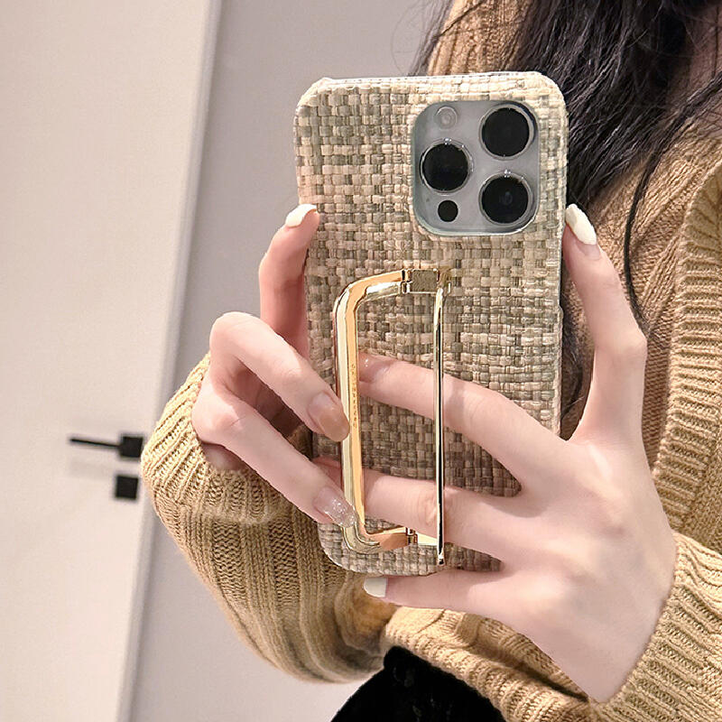 tweed square buckle iPhone case