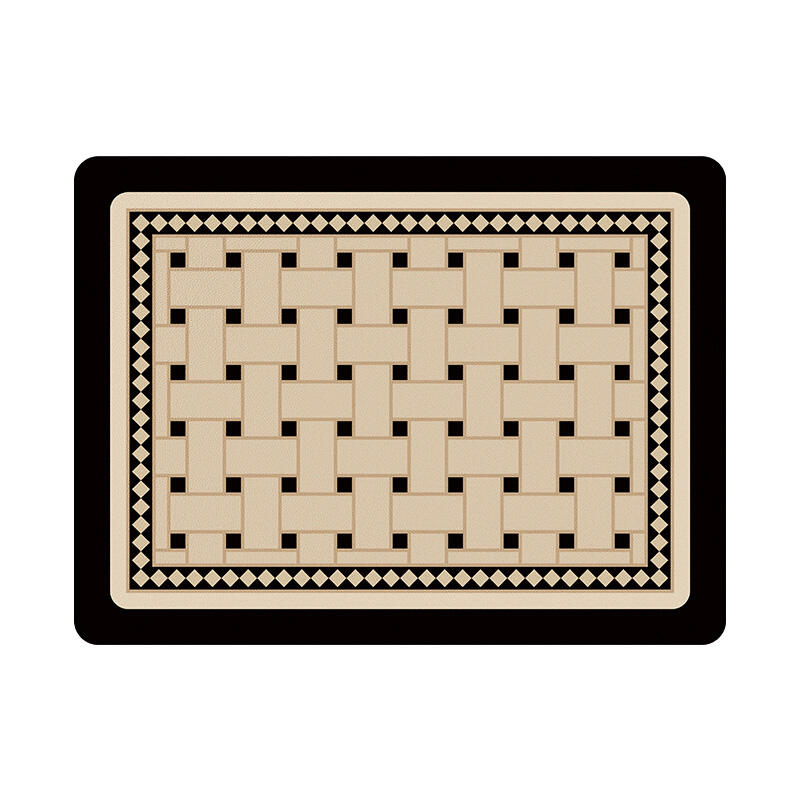 brown retro tile square sink mat