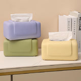 cream purple square tissue case