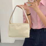 simple leather square hand bag