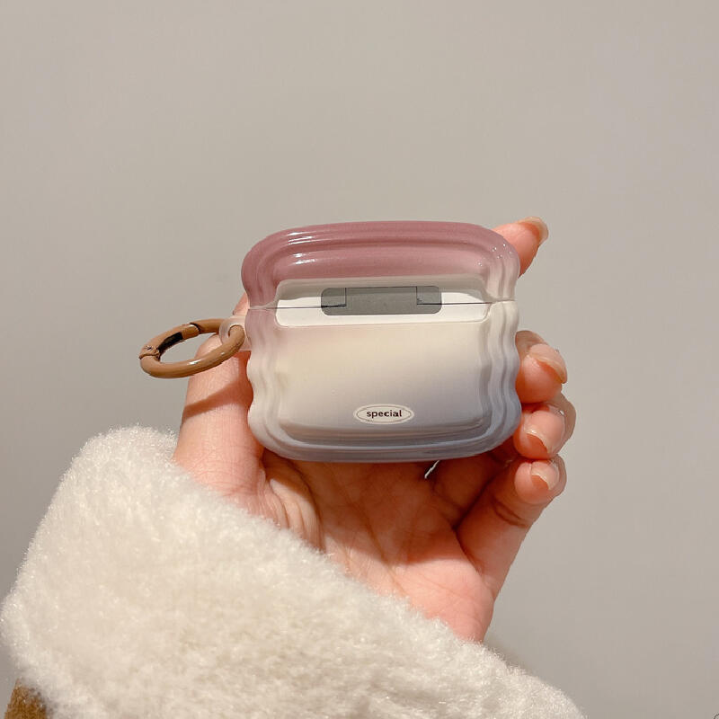 blue pink gradation wave AirPods case