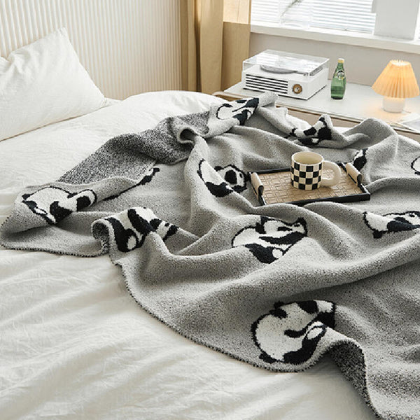 3color monotone panda blanket