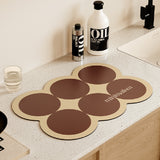 brown circle minimalism sink mat