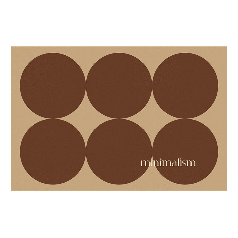 brown circle minimalism door mat